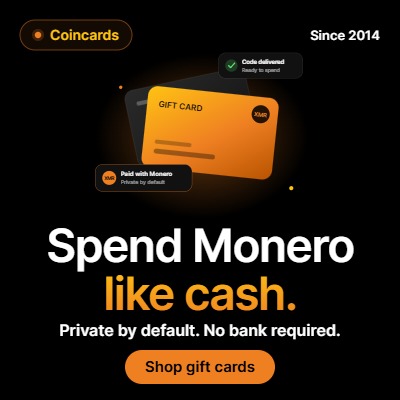Coincards - spend Monero like cash